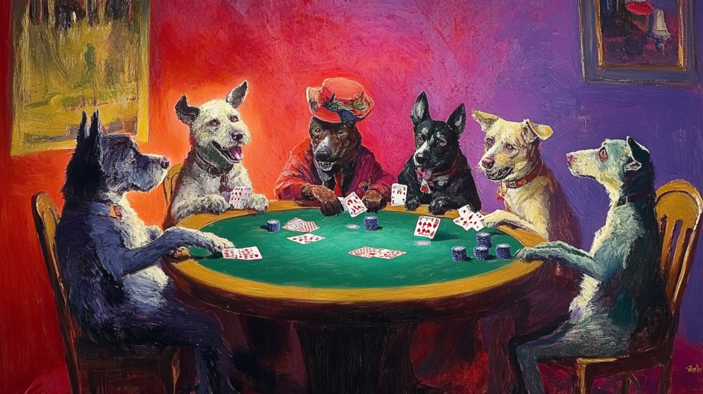 Dogs playing poker